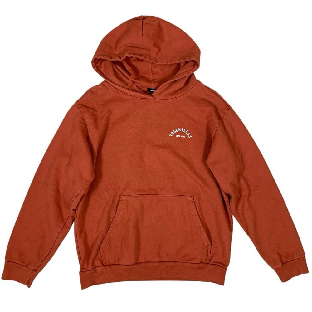 Talentless Rust‎ Red Pullover Graphic Logo Hoodie Large Unisex